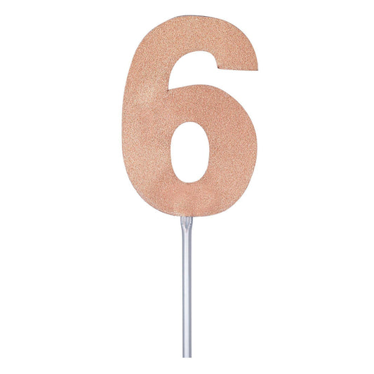 Diamond Cake Toppers Rose Gold No. 6 1