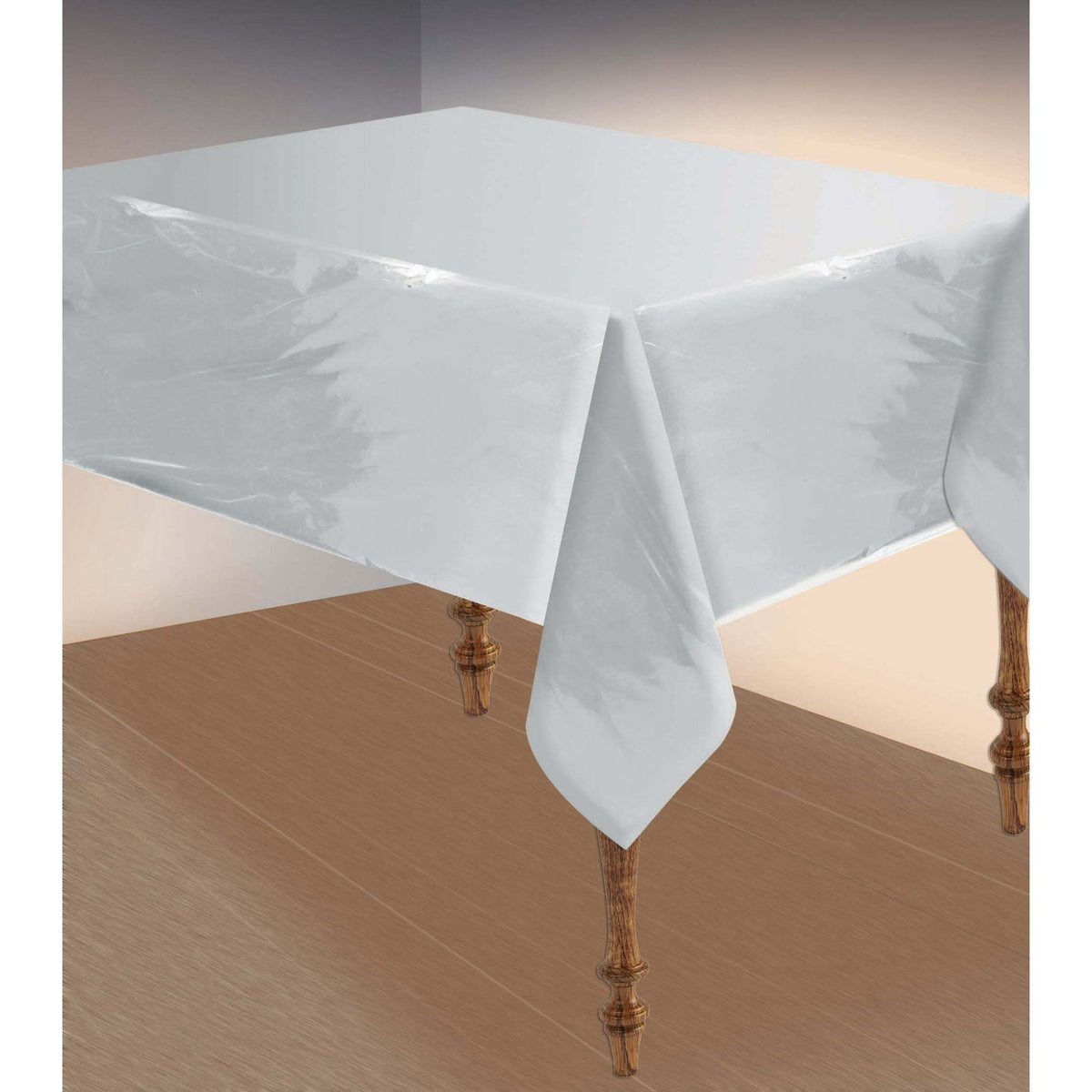 Silver Metallic Table Cover 135cm X 270cm 1