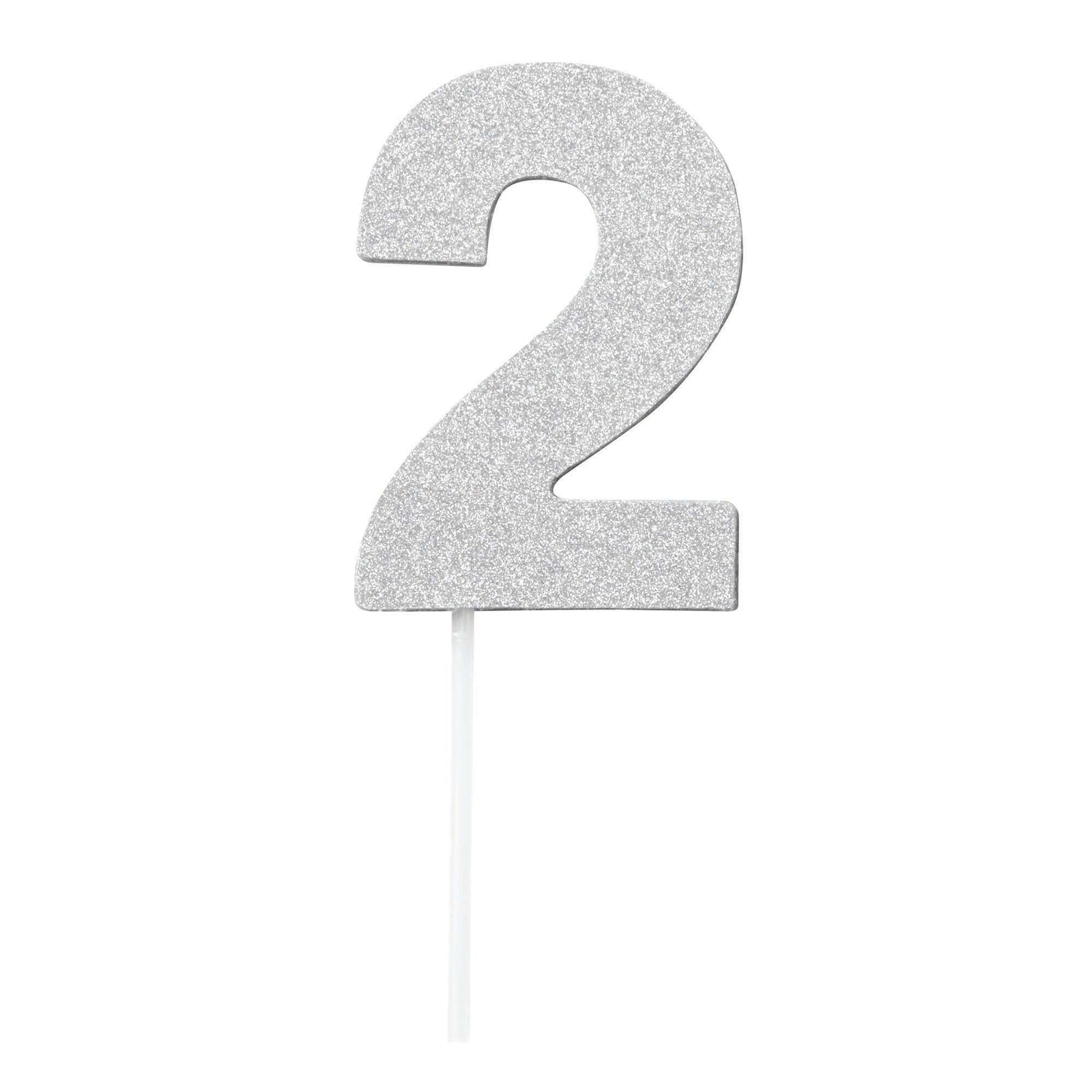 Diamond Cake Toppers Silver No. 2 1