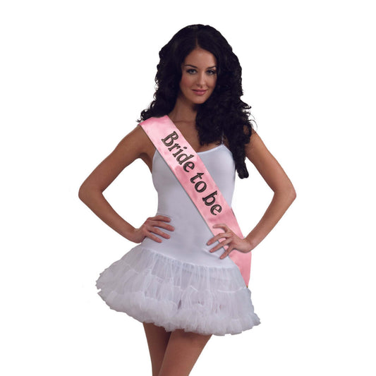 Sash Bride to Be Pink with Black Lettering 1