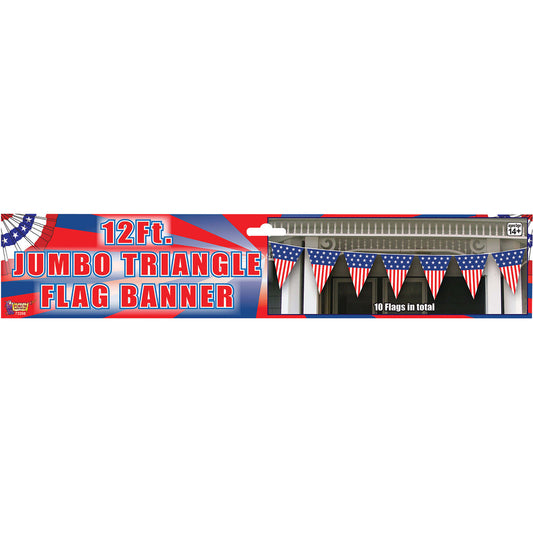 USA Jumbo Triangle Decoration 12ft Flag Bunting 1