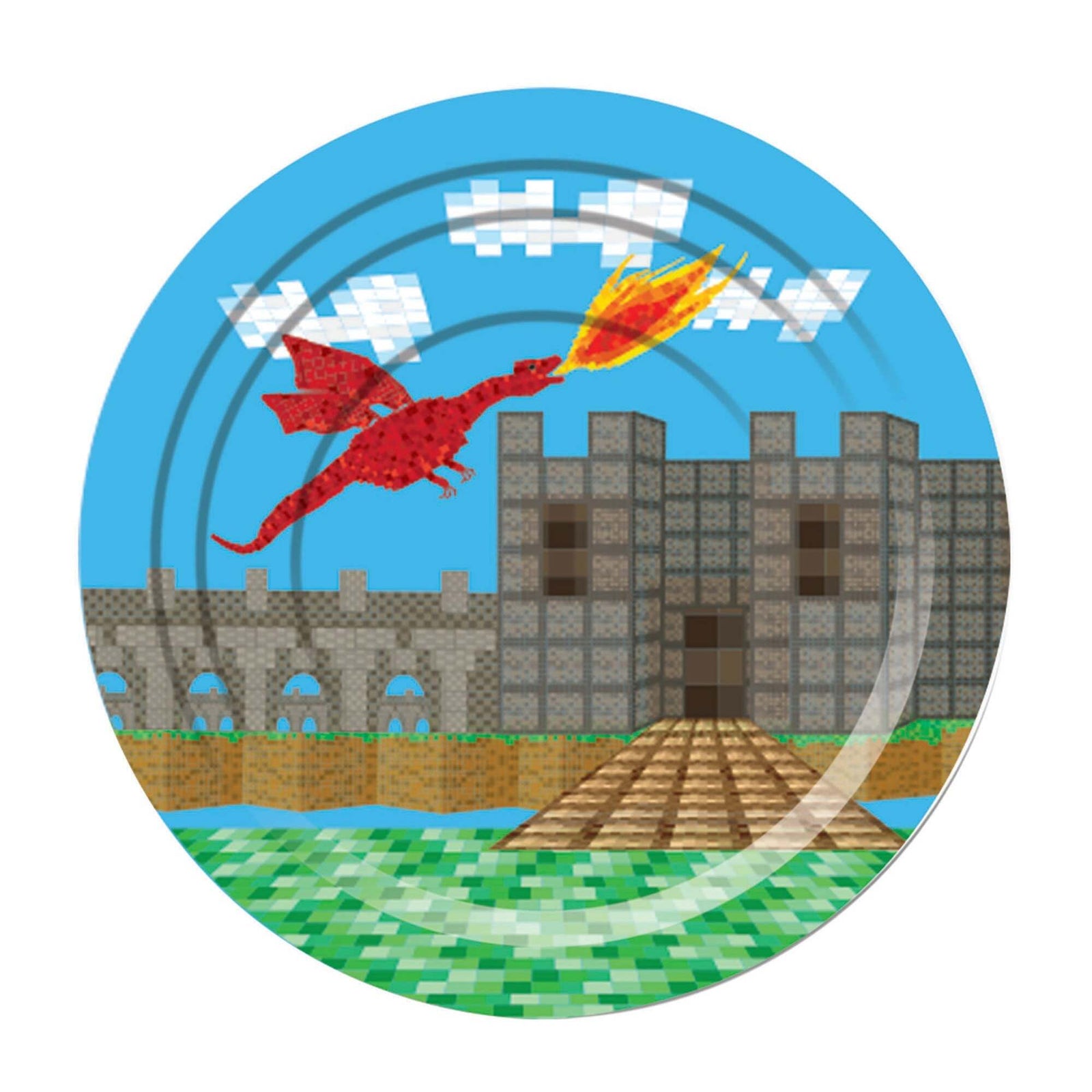 Medieval Minecraft Paper Plate 22cm Pack of 8 1