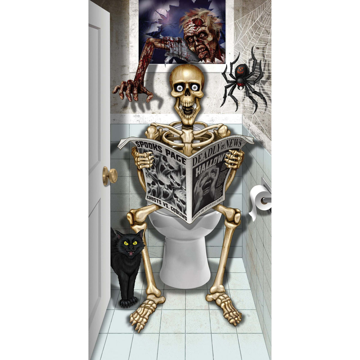 Skeleton Bathroom Door Cover 30 x 60 Inch 1