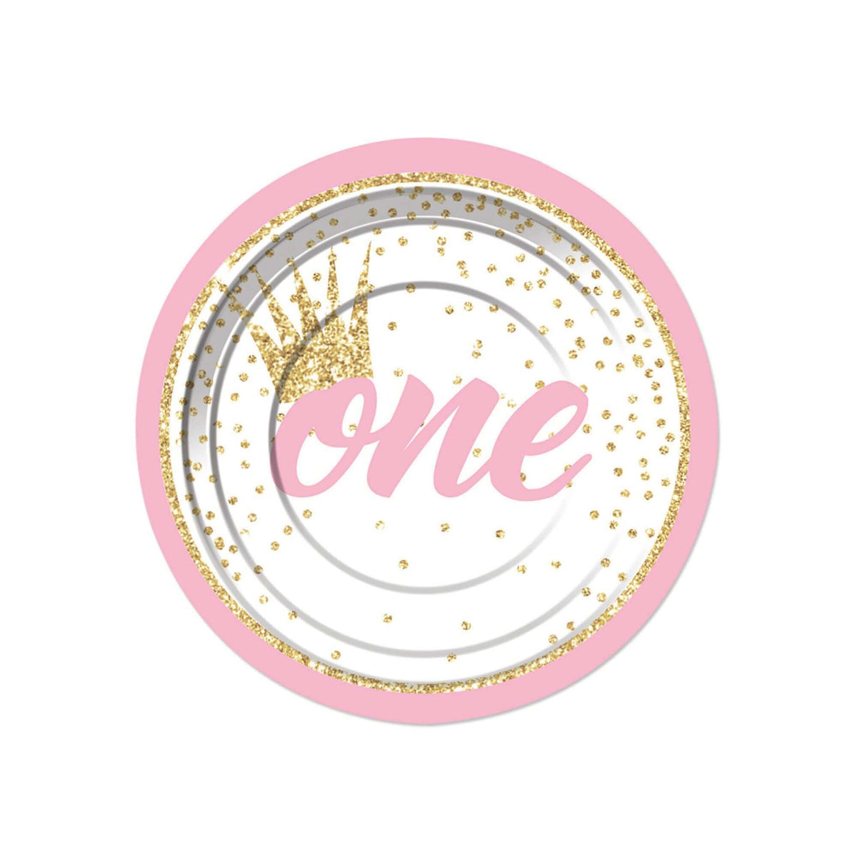Birthday 1st Girl Plate 17cm White 1