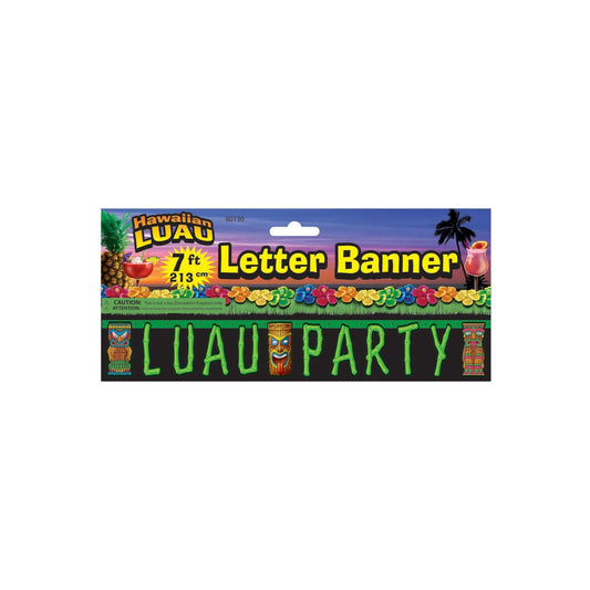 Hawaiian Party Letter Banner 213cm Tiki Summer Pool Party Decoration 1