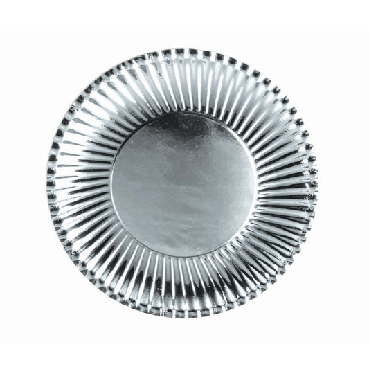 Silver Paper Plates Large 10 Pack 23cm 1