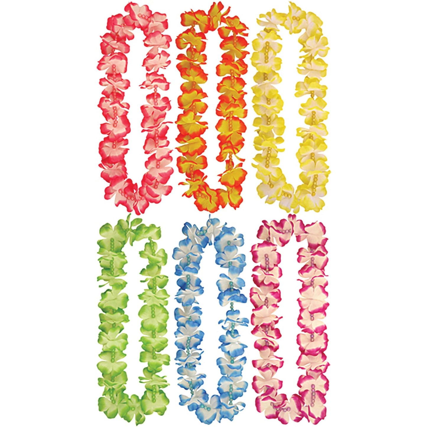 Hawaiian Leis + Beads 6 Assorted Colours 1