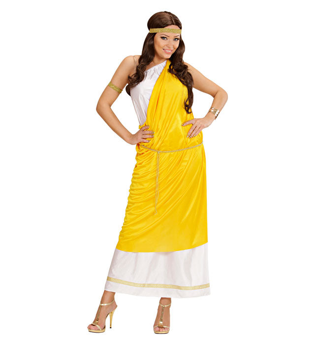 Roman Lady  Gown With Toga, Belt, Headband, Bracelet 