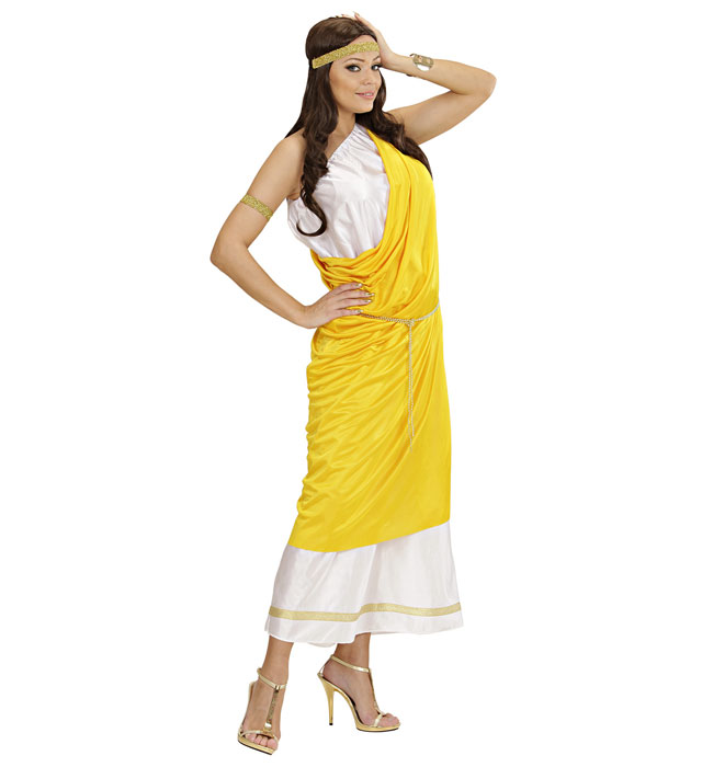 Roman Lady  Gown With Toga, Belt, Headband, Bracelet 