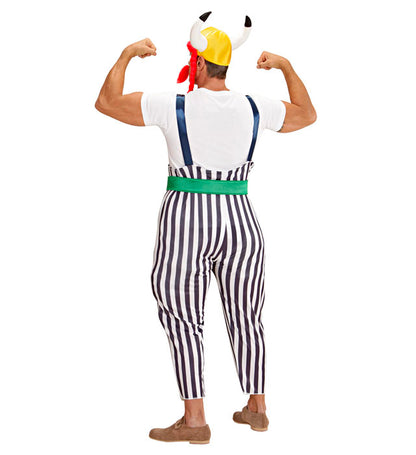 Gaulois  Maxi Pants With Braces, Belt, Helmet With Plaits, Moustache 