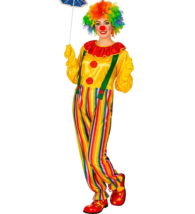 Circus Clown  Jumpsuit With Collar And Braces 