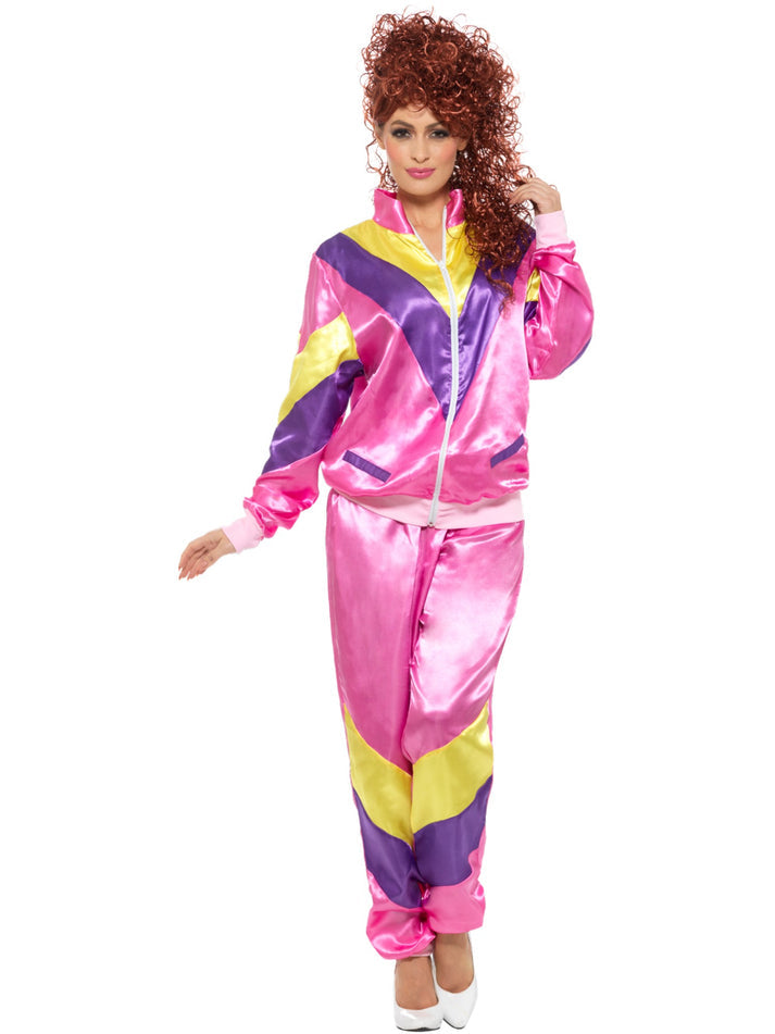 80s Height Of Fashion Shell Suit Costume Adult Pink