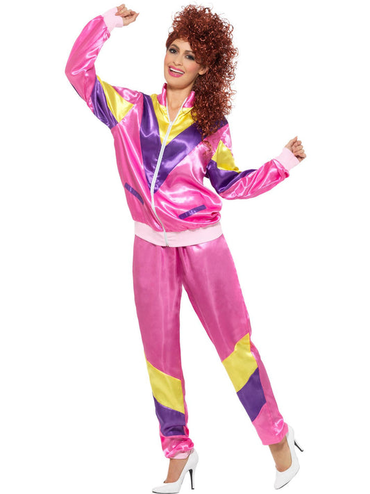 80s Height Of Fashion Shell Suit Costume Adult Pink 2
