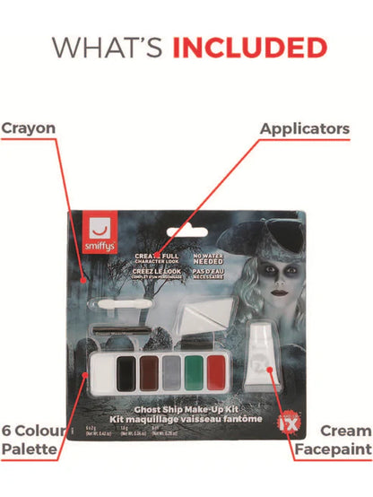 Ghost Ship Make Up Kit 6 Colours Halloween Face Paint 9