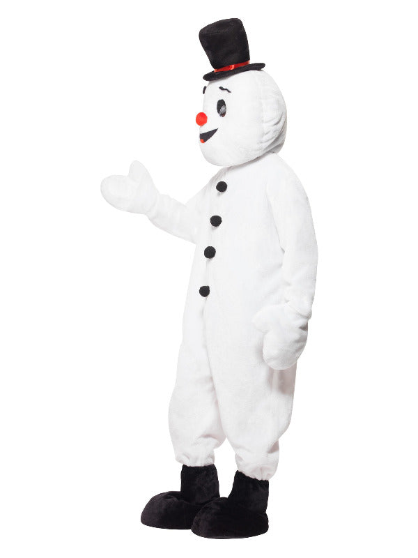 Snowman Mascot Costume White Large Head Bodysuit Hat Bootcovers 2