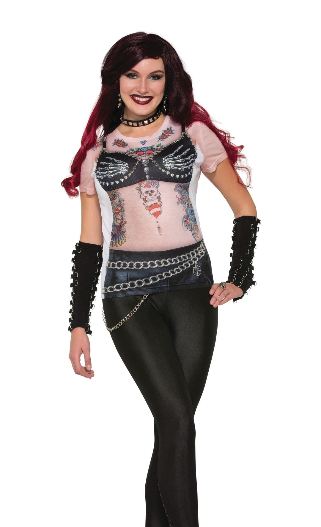 3d Tee Shirt Biker Babe Adult Costume Female Uk Size 10 14_1