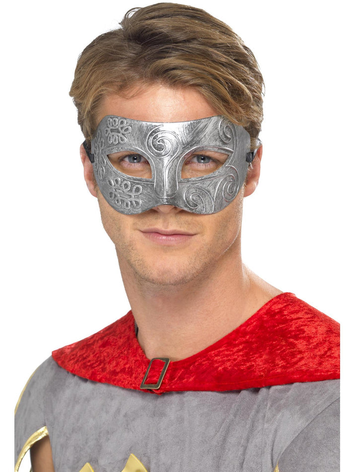 Metallic Warrior Colombina Eyemask Silver Adult Costume Accessory 1