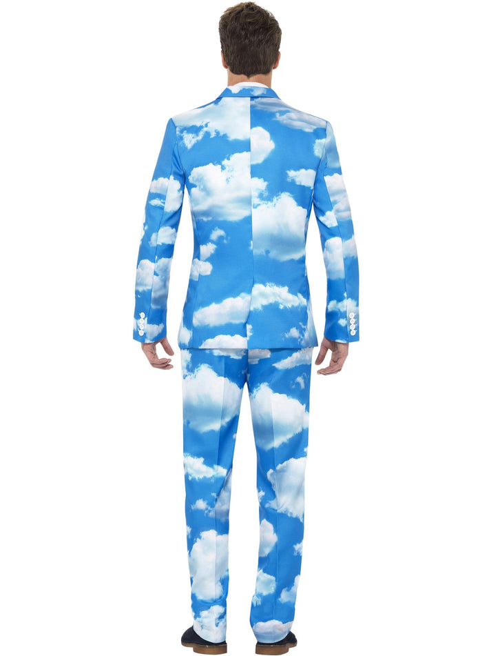 Sky High Suit Stand Out Adult Blue White Cloud Jacket Trousers and Tie 3
