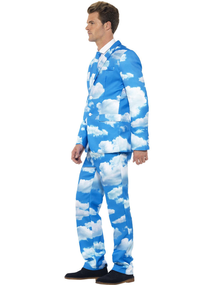 Sky High Suit Stand Out Adult Blue White Cloud Jacket Trousers and Tie 2