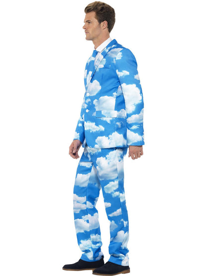 Sky High Suit Stand Out Adult Blue White Cloud Jacket Trousers and Tie 2