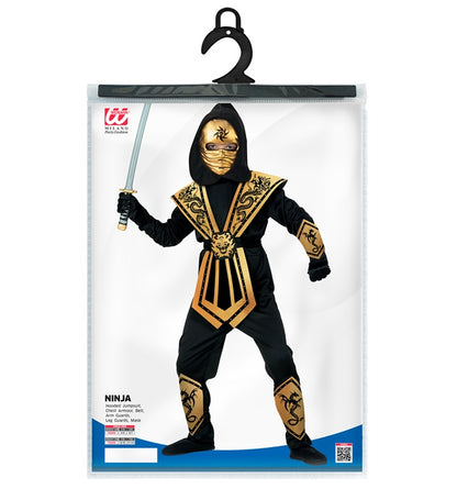 Gold Kombat Ninja  Hooded Jumpsuit, Chestpiece, Belt, Armguards, Legguards, Mask 