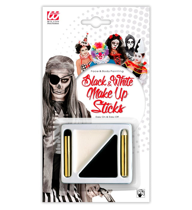 Black & White Make-Up Set  2 Colors 7,2 Ml & 2 Sticks 4,5 Ml In Tray 