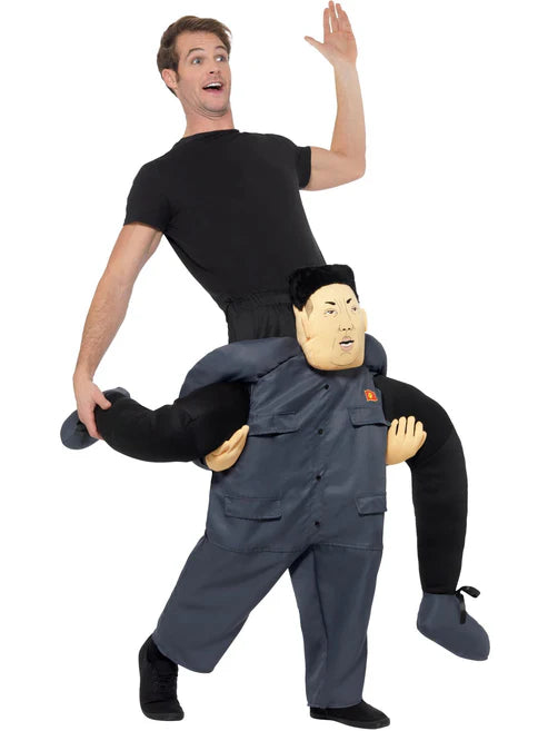 Piggyback Dictator Costume Grey One Piece Suit with Mock Legs 4