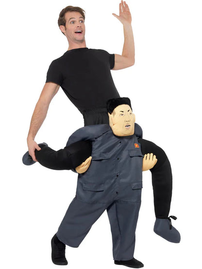 Piggyback Dictator Costume Grey One Piece Suit with Mock Legs 4