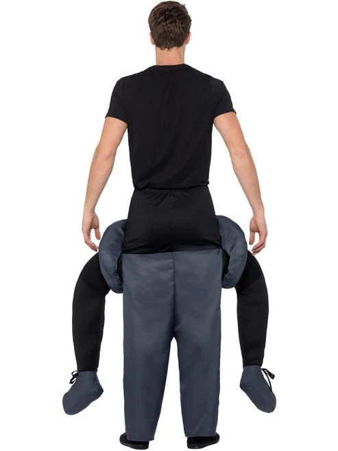 Piggyback Dictator Costume Grey One Piece Suit with Mock Legs 3