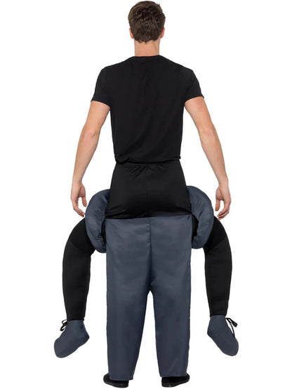 Piggyback Dictator Costume Grey One Piece Suit with Mock Legs 3