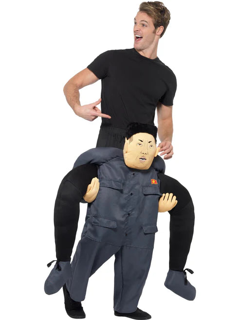 Piggyback Dictator Costume Grey One Piece Suit with Mock Legs 1