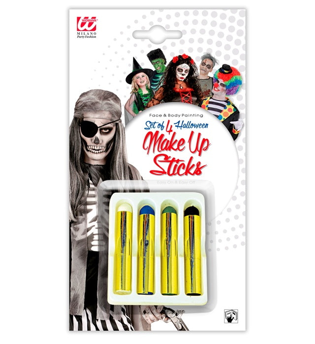 Set Of 4 Big Halloween Make-Up Sticks - 21 Ml