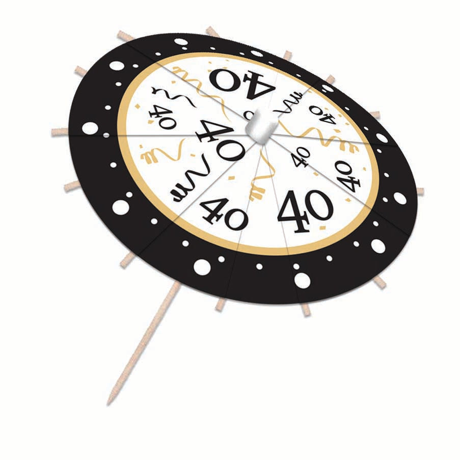 40th Birthday Drink Umbrellas Pack of 12 1