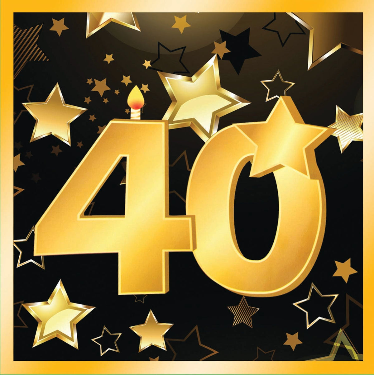 40th Birthday Napkins 13" 16 In Pkt 2