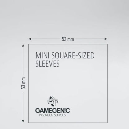Prime Board Game Sleeves | Pack of 50 Extra-Clear Sleeves | 53 by 53 mm Card Sleeves Optimized for Use with Mini-Square Cards | Premium Card Protection | FFG Dark Blue Color Code | Made by Gamegenic 3