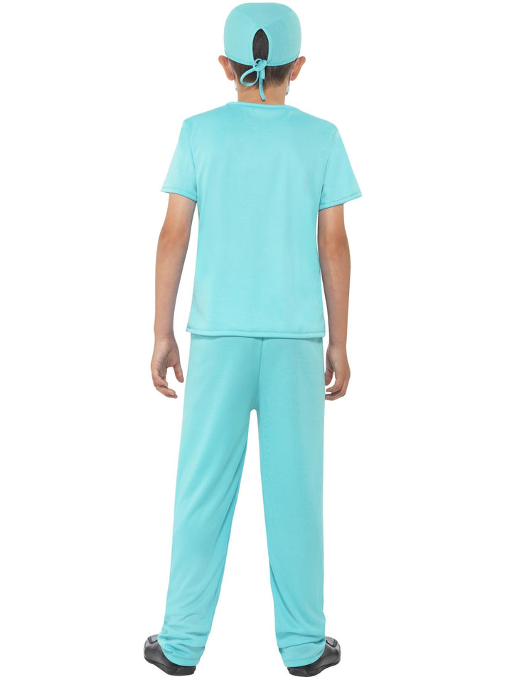 Surgeon Costume Kids Blue with Top Trousers Hat Mask and Stethoscope 3
