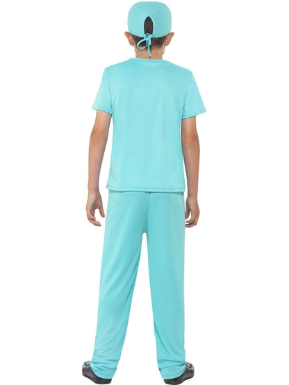 Surgeon Costume Kids Blue with Top Trousers Hat Mask and Stethoscope 3