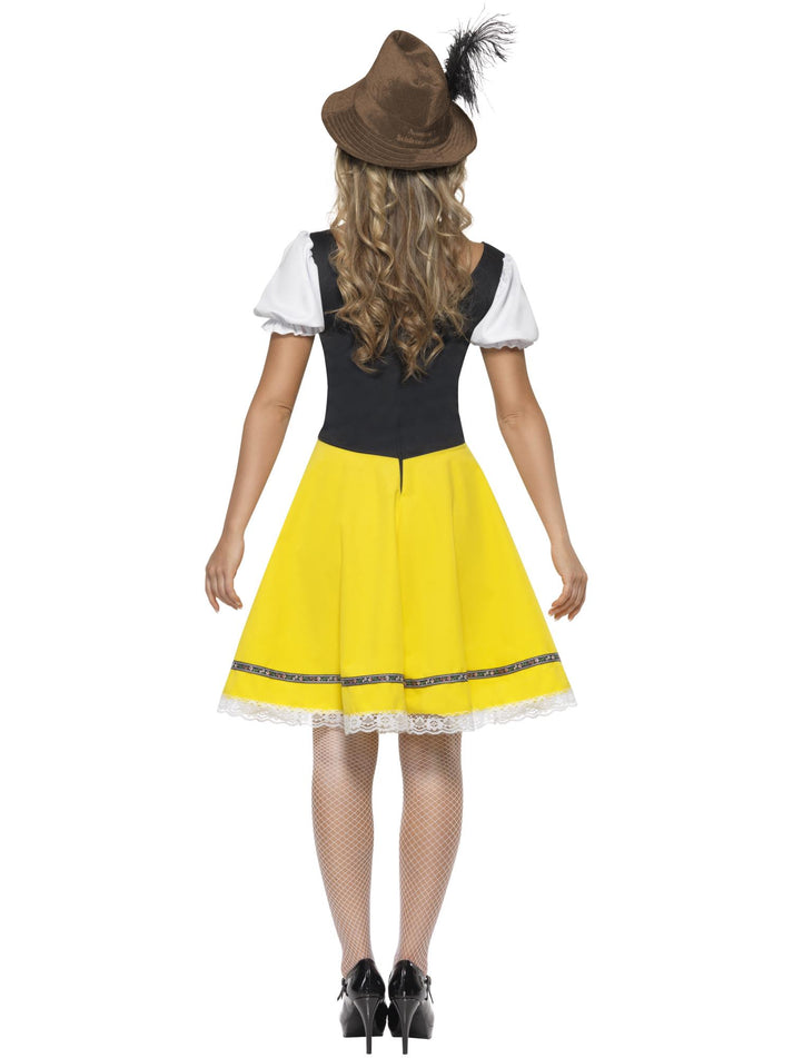 Oktoberfest Costume Female Adult Green Yellow Traditional Dirndl Style Dress