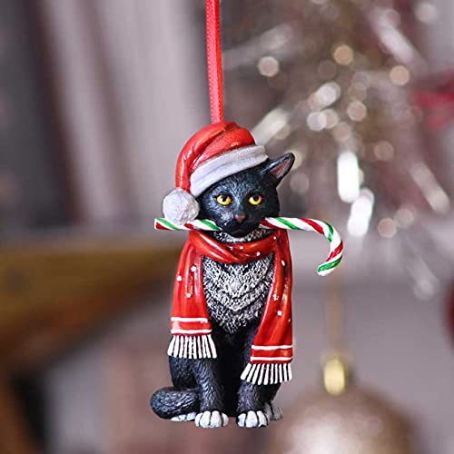 Candy Cane Cat Hanging Ornament 9cm LP