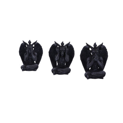 Three Wise Baphomet Figurines 10.2cm 2
