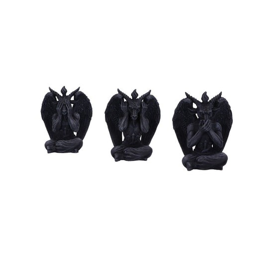 Three Wise Baphomet Figurines 10.2cm 2