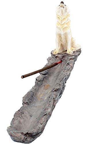 Wolf Call IHowling White Incense Holder 27.8cm