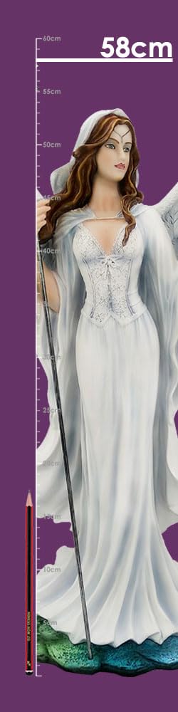 Light of the Moon Celestial Angel Figurine with Moon Staff 58cm 8