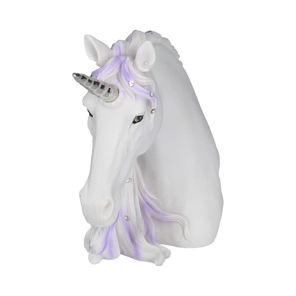 Jewelled Magnificence Small White Unicorn Bust Ornament 15cm 3
