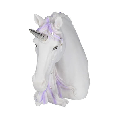 Jewelled Magnificence Small White Unicorn Bust Ornament 15cm 3