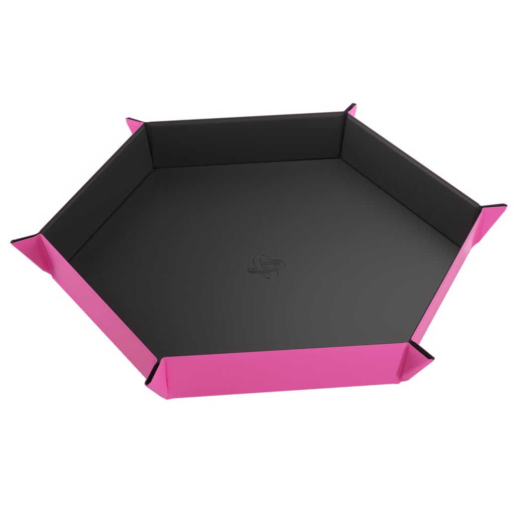 Magnetic Dice Tray Hexagonal Black Pink Gaming Accessory by Gamegenic 3