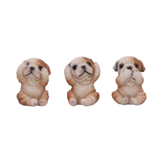 Three Wise Bulldogs Figurines Set of Three 7.5cm 1