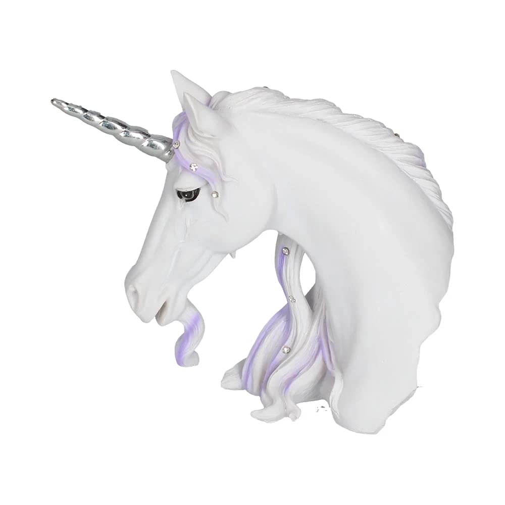 Jewelled Magnificence Small White Unicorn Bust Ornament 15cm