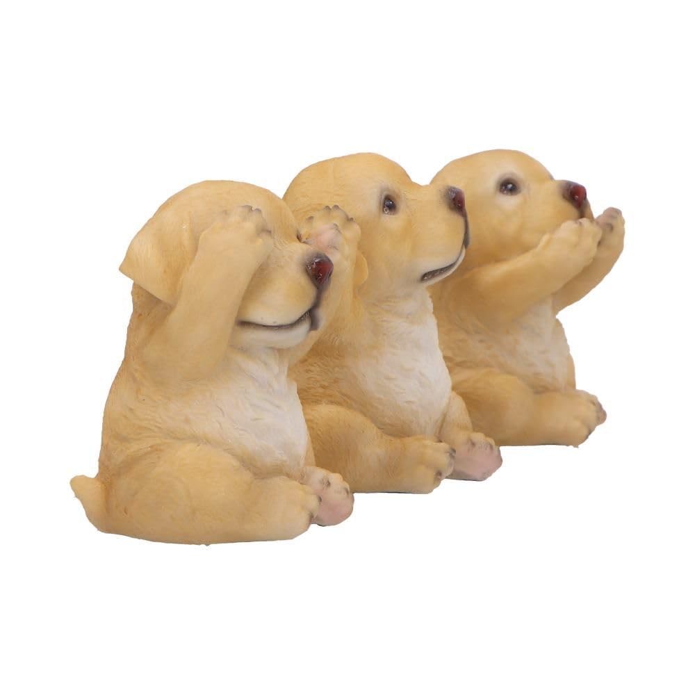Three Wise Golden Labradors Figurines Set of 3 7.5cm
