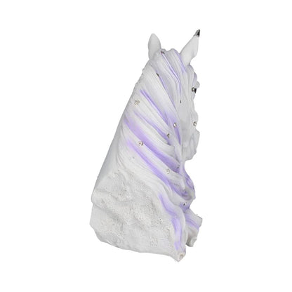 Jewelled Magnificence Small White Unicorn Bust Ornament 15cm 6